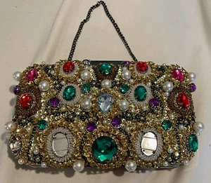 Bolso clutch de noche con estrás - Imagen 1 de 12