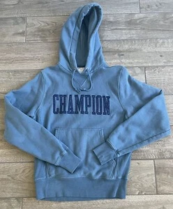 Champion Reverse Weave Herren Small Blue Spell Out Hoodie Sweatshirt Pullover - Bild 1 von 7