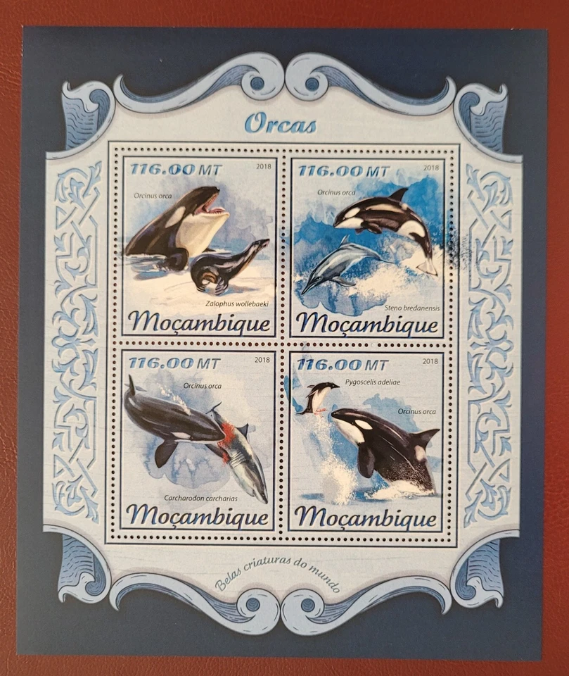 Mozambique 2018 / Marine Life - Orcas / 4v ms - Image 1 of 1