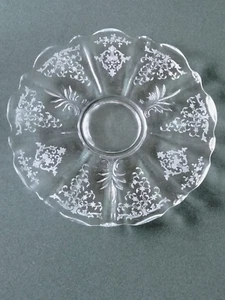 Fostoria "Navarre" Etched Baroque Elegant Clear Glass Torte Plate 14" - Picture 1 of 10