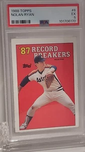 1988 Topps - Record Breakers Nolan Ryan #6 - PSA 5 EX - Picture 1 of 2