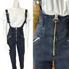 Vtg 1980’s Denim Jumpsuit W/ Zippers Sleeveless Sexy Rave Vintage 1980’s Skinny