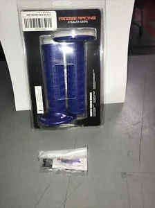 Moose Racing MX Stealth Dirt Bike 7/8" Half Waffle Grips Blue 0630-0394 W/Glue - Picture 1 of 2