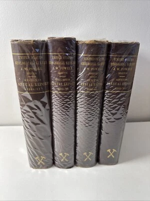 Lot of 4 Early Annual Reports US Geological Survey - 1880-1886 / Many MAPS VGC Foto 1 de 4