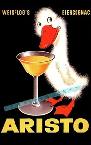 Aristo 1957 Eier Cognac German Liqueur Vintage Poster Print Retro Style EBar Art - Picture 1 of 4
