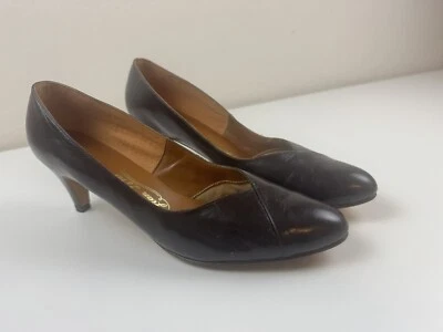 Zapatos de tacón vintage Jean La Val talla 11,5 S marrón oscuro *Leer Foto 1 de 4