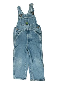 John Deere Kids Boys Girls Denim Bib Overalls - Size 4 Regular Medium Denim - Picture 1 of 5