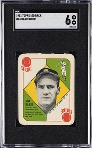 1951 TOPPS RED BACK #24 HANK BAUER SGC 6 - Picture 1 of 2