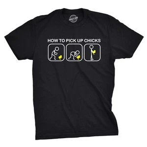Camiseta divertida para hombre Cómo recoger pollitos regalo de Pascua camiseta gráfica sarcástica - Imagen 1 de 9