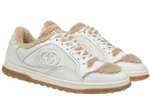 NEU GUCCI HERREN WEISS LEDER LOGO LAMMFELL GEFÜTTERT SNEAKER SCHUHE 11,5/US 12 - Bild 1 von 7