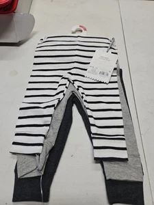 Baby 3pk Pull-On Pants - Cloud Island™ Black/Gray Newborn(92) - Picture 1 of 3