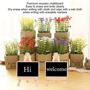 Wood Chalkboard Rustic Vintage Double Sided Desktop Blackboard Sign For Home - Picture 1 of 23