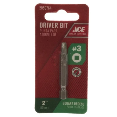 ACE Hardware 2059764 #3 Square Recess / SQ3 Driver Bit, 2" Length 1/4" Hex Drive - Image 1 of 4