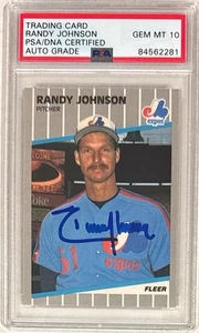 1989 Randy Johnson Fleer Auto RC #381... Authenticated PSA 10 Gem Mint - Bild 1 von 2