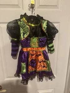 Teetot & Co. Green Purple Witch Costume Set Toddler Size 3-4 Dress & Pants - Picture 1 of 24