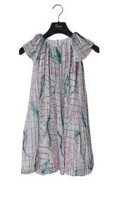 Back To School Christian Dior Flowy Watercolor Floral Grid Girls Dress Size 8 - Picture 1 of 7