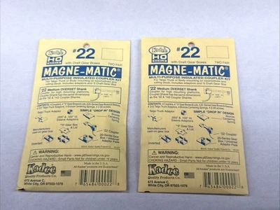 2-Pack Kadee #22 Medium 9/32" Overset Shank Couplers 2 pair HO Scale #5 Gear Box - Image 1 of 2