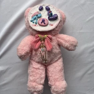 Handgefertigter OOAK süßer Clayface Teddybär Plüschtier rosa - Bild 1 von 10