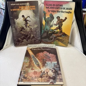 Lot of 3 Vintage Hardcover EDGAR RICE BURROUGHS John Carter of Mars Books - Picture 1 of 24