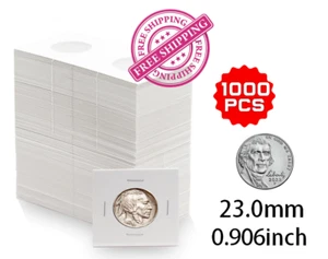 1000 PCS Coin Flips for Nickel 23mm/0.9inch Cardboard Holder for 2x2 inch Pocket - Picture 1 of 6