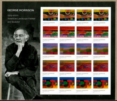 GEORGE MORRISON 2022 US LANDSCAPE PAINTER #5688-5692 FVF NH FOREVER STAMP SHEET - Image 1 of 2