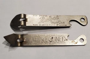 Pabst Canco Tapa Can Church Key Keglined Beer Can Openers circa 1938 Lot of 2 - Picture 1 of 6
