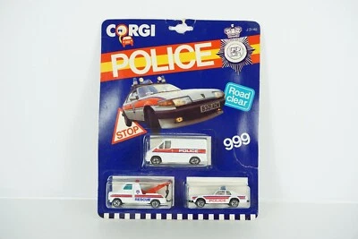 Rare Corgi Police ER 999 Set w/ Jaguar Police Car & Rescue Trucks NEW  B19 - Image 1 of 4
