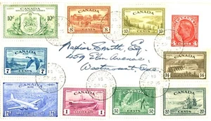 CANADÁ 1946 PAZ SG401/07 Y ENTREGA ESPECIAL S15/16 CUBIERTA PRIMER DÍA - Imagen 1 de 1