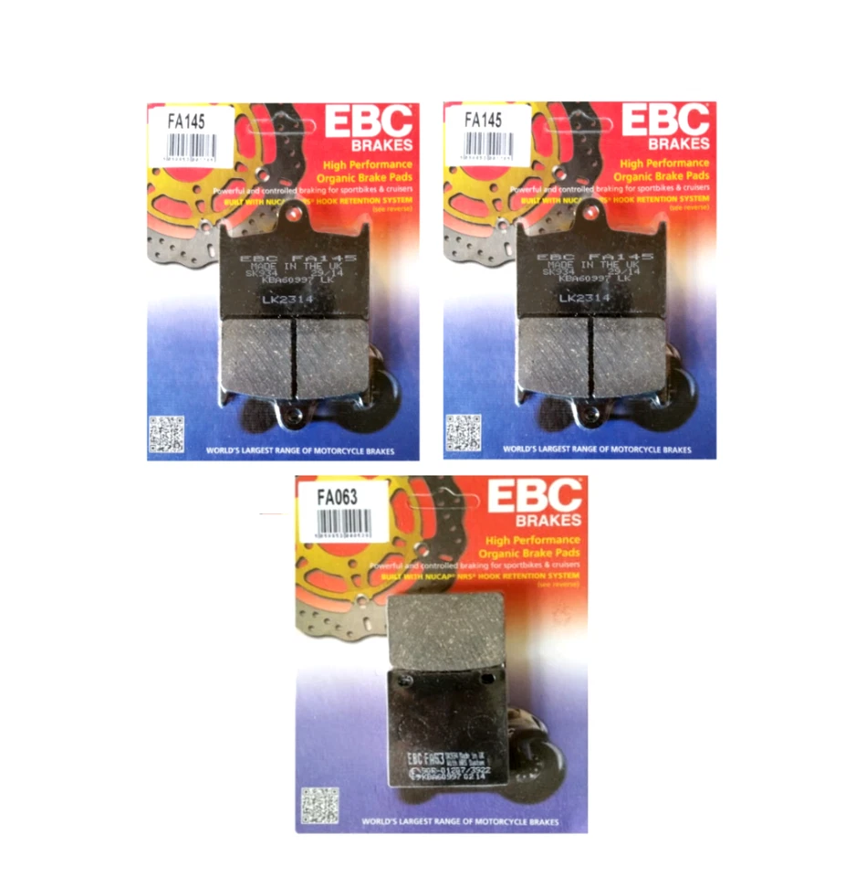 Se adapta a las pastillas de freno delanteras y traseras orgánicas Suzuki GSF 1200 Bandit 1996 a 2000 EBC  Foto 1 de 4