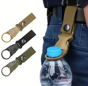 BLACK Water Bottle Holder Clip Outdoor Camping Hiking Tactical Hanging Belt - Picture 1 of 4