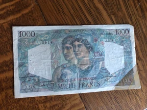 BANCONOTE FRANCESI 1000 FRANCHI TIPO MINERVE ET HERCULE - Foto 1 di 6