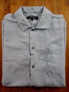 Ron Jon Surf Shop SS Linen Blend Buttonfront Hawaiian Shirt Size L - Picture 1 of 10