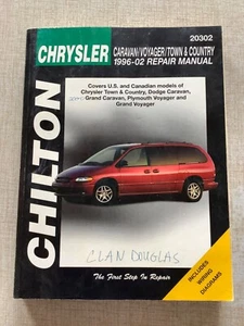 CHILTON Repair SERVICE MANUAL 20302 for 1996-2002 CHRYSLER Caravan Voyager Town - Picture 1 of 7
