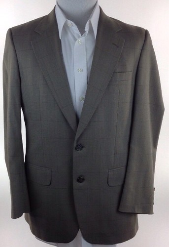 BURBERRY PLAID LANA 2 BOTTONI SPORTIVO CAPPOTTO BLAZER UOMO 44R FODERATO VENTILATO MADE IN USA