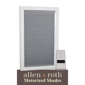 ALLEN + ROTH 31" X 72" Gray Blackout Cordless Motorized Cellular Shade - NEW! - Picture 1 of 10