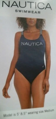 Nautica Mujer Estándar Espalda Cruzada Una Pieza, Deep Sea (Azul Marino), L y XXL Foto 1 de 3