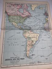 1910: Map Route Chart To America & West On The Mercators Projection Steam Route