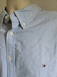 Tommy Hilfiger XXL Men's Blue Classic Logo long sleeve dress Shirt Retail $79.50 - Picture 1 of 17