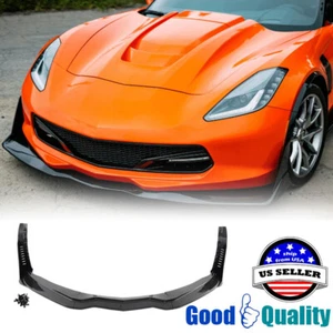 For 14-19 Corvette C7 Z06 Stage 5 GLOSS BLACK Front Lip Splitter w/Side Winglet - Picture 1 of 11
