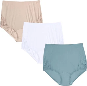 3-PACK Vanity Fair Women Size 6 MEDIUM Perfectly Yours NYLON BRIEF Panties 13011 - Picture 1 of 7