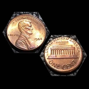 Lincoln Cent 1984 - centro apagado - tonificación ligera - inv #5578 - Imagen 1 de 5