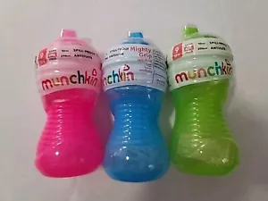 3~ Munchkin Mighty Grip Spill Proof, Sippy Cup, 10 Ounces(Pink Green & Blue) - Picture 1 of 1