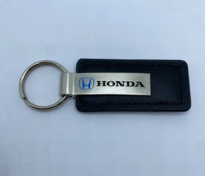 Honda Black Leather Keychain Key Ring CARSON HONDA Website & Phone Number - Picture 1 of 5