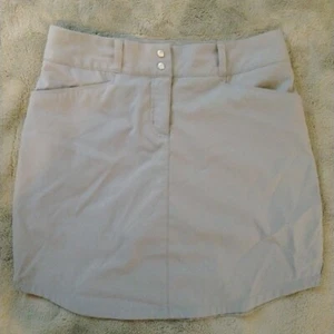 Adidas Golf Skirt Skort Women Size 2 Silver Gay 3 Striped Pockets Active Wear - Picture 1 of 13