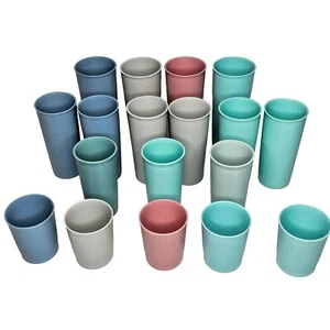 18 Vintage Tupperware Tumbler Cups Drinking Plastic 1251-29 116-21 115-9 107-19 - Picture 1 of 9