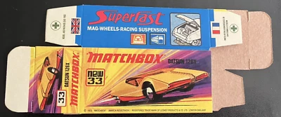 Matchbox Superfast #33 Datsun 126X ‘71-‘74 Type I Repro Box  - Image 1 of 2