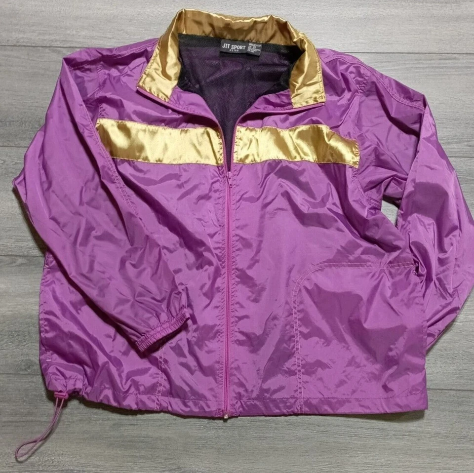 Chaqueta JIT Sport Plus Vintage Adulto 2X Púrpura Dorado Retro Malla Atlética Unisex Foto 1 de 4