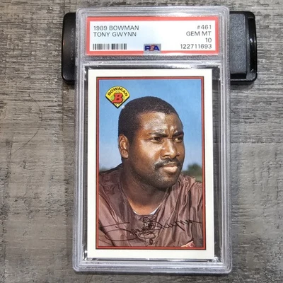 Bowman #461 Tony Gwynn 1989 San Diego Padres Salón de la fama PSA 10 Foto 1 de 2