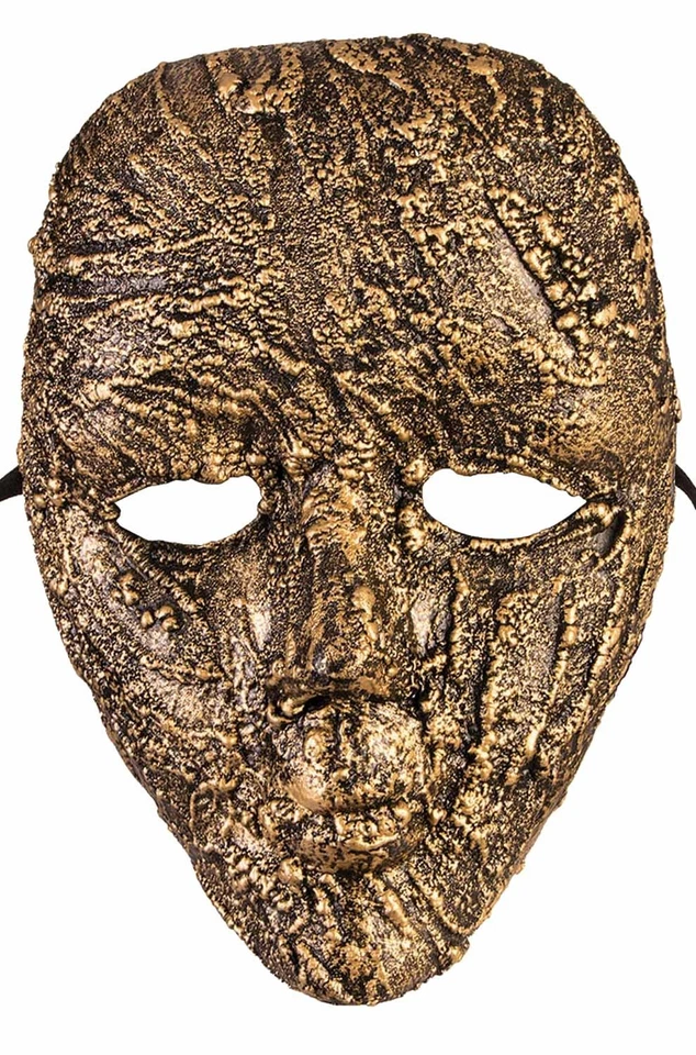 Textured Face Masquerade Mask (Gold) - Image 1 of 1