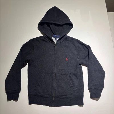 Polo Ralph Lauren Hoodie Classic Kids Small Grey Full Zip Sweatshirt - Image 1 of 4
